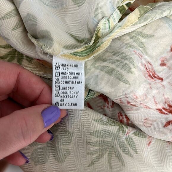 Kriss Kross Silk Tropical Hawaiian Short Sleeve Button Down Shirt Size 10 - Picture 7 of 9